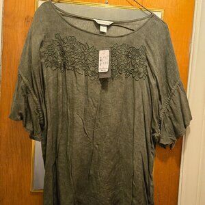 Christopher & Banks Olive Green Top (L) (NWT)